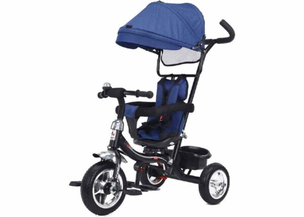 TRICICLO FERRO TIMONABILE C/SEDUTA PROTETTIVA E PARASOLE