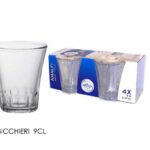 S/4 BICCHIERI VETRO TRASP. AMALFI SET 4 9CL ART.994001A