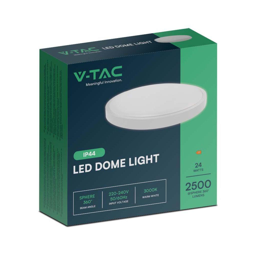 V-TAC PLAFONIERA 24W LED DOME LIGHT 4000K ROUND,WHITE FRAME IP44 ART.VT-8624 V-TAC PLAFONIERA 24W LED DOME LIGHT 4000K ROUND,WHITE FRAME IP44 ART.VT-8624