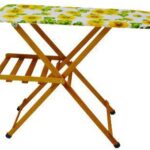 ASSE DA STIRO LEGNO MASELLO NOCE 124X37 CON POGGIAFERRO A 3 REGOLAZIONI