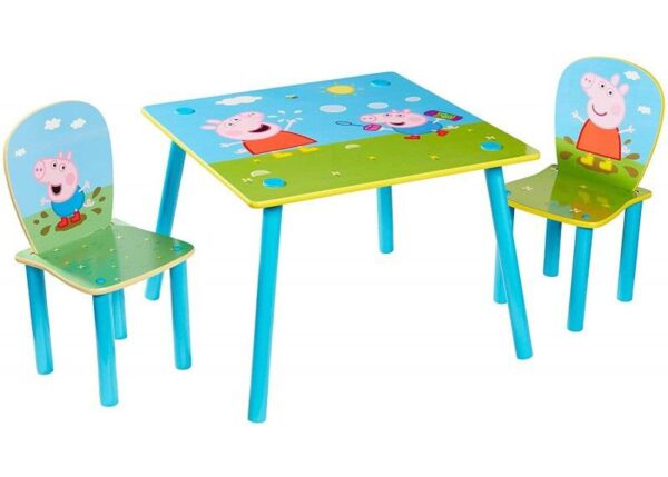 PEPPA PIG SET TAVOLO E 2 SEDIE IN LEGNO MDF 17777A ART H152