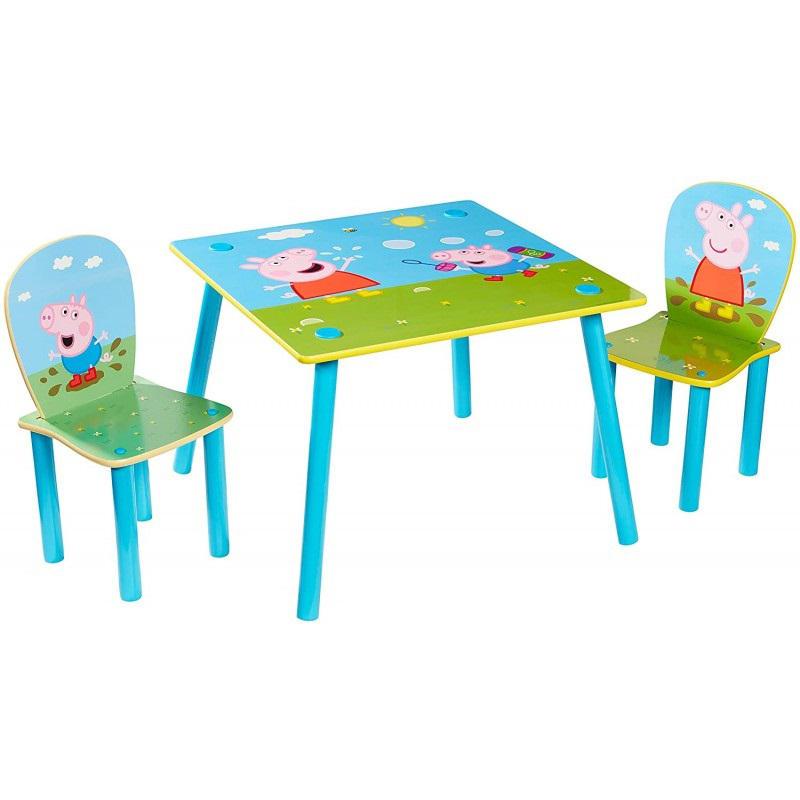 PEPPA PIG SET TAVOLO E 2 SEDIE IN LEGNO MDF 17777A ART H152 PEPPA PIG SET TAVOLO E 2 SEDIE IN LEGNO MDF 17777A ART H152