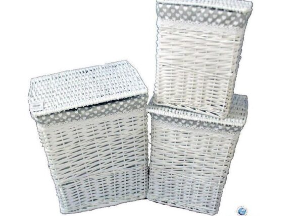 P/BIANCHERIA RETT. IN VIMINI BIANCO PICCOLO ART.21589