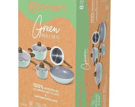 BATTERIA PENTOLE GREEN 8 PEZZI INDUZIONE
