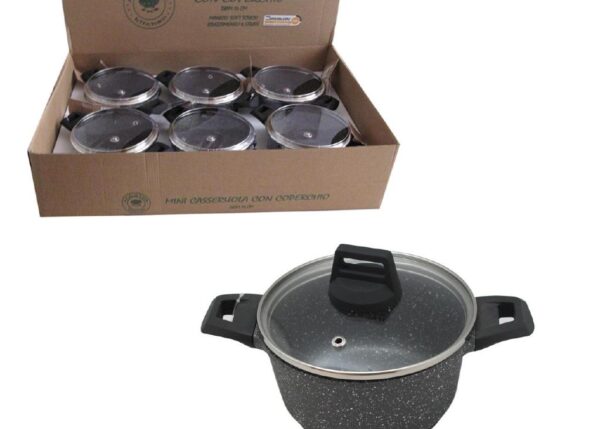 CASSERUOLA 14CM 2MAN.C/COPERCHIO ART.44800