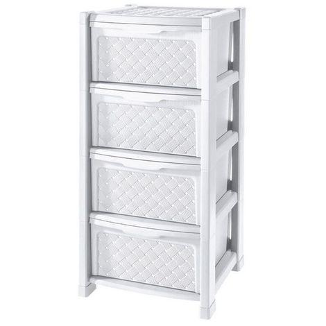 CASSETTIERA ARIANNA 4 CASSETTI BIANCO CASSETTIERA ARIANNA 4 CASSETTI BIANCO