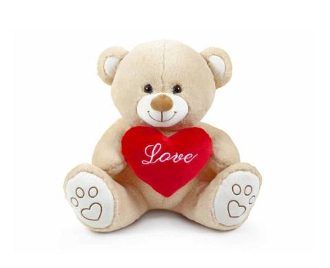 ORSO BEIGE 40CM CON CUORE SAN VAL.25131