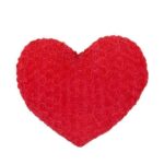 CUORE 30CM ROSSO C/TESSUTO FIORI ART.25487