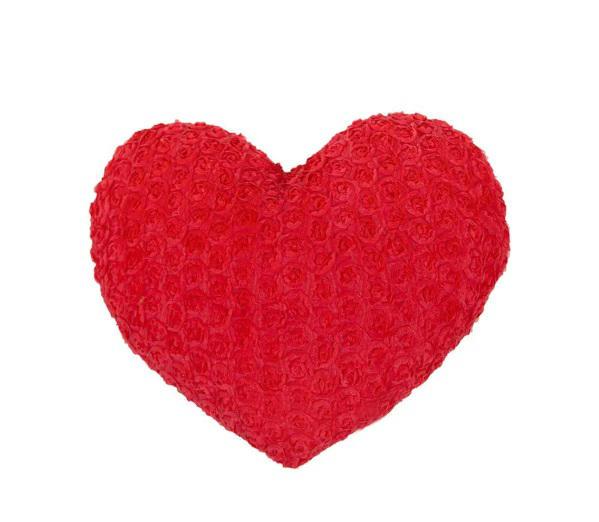 CUORE 30CM ROSSO C/TESSUTO FIORI ART.25487