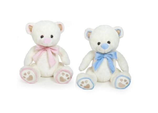 ORSO PANNA H25CM 2ASS FIOCCO ROSA E AZZ ART.25489