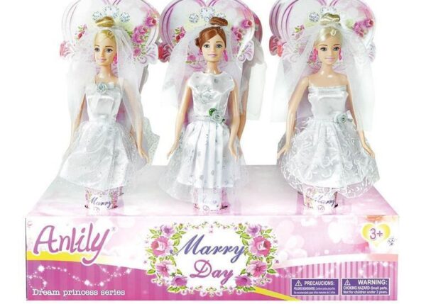 BAMBOLA SPOSA 30CM IN CONO 3 ASS.