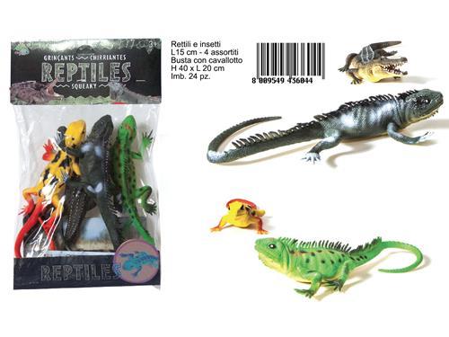 BUSTA 4 RETTILI 25CM ASS.ART.43604