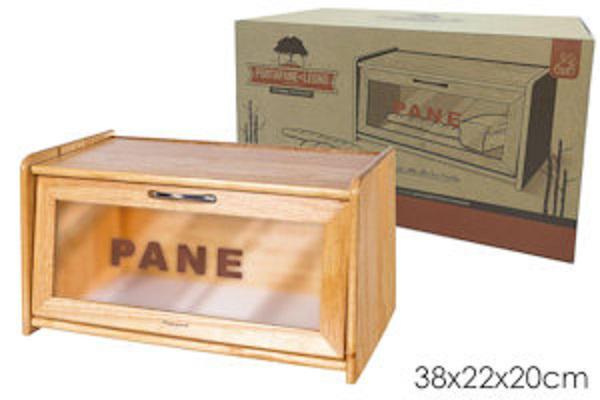 PORTAPANE LEGNO C/VETRINA ACRILICO ART.697139