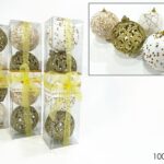 SET 4 PALLE 100MM ORO C/GLITT. 2ASS