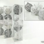 SET 4 PALLE 100MM SILVER C/GLITT. 3 ASS ART.498261