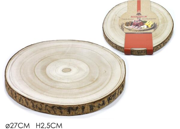 TAGLIERE TONDO LEGNO Ã˜27CM ART.635761
