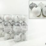 SET 8 PALLE 80MM SILVER GLITT. 3ASS