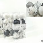 SET 8 PALLE 80MM GRIGIO GLITT. 3ASS