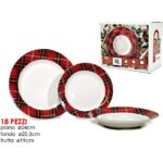 SERVIZIO 18PZ PORC. RED TARTAN ART.540101