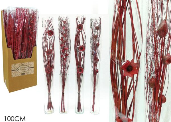 MAZZO FIORI SECCHI 100CM ROSSO 4ASS PALB