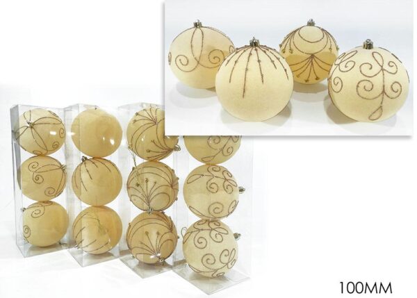 SET 3 PALLE 100MM VELLUTO ORO 4ASS