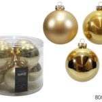 SET 8 PALLE VETRO 80MM ORO ASS. ART.424243