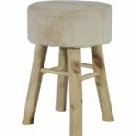 POUF PELLICCIA Ã˜30XH46CM CREMA