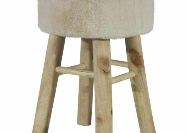 POUF PELLICCIA Ã˜30XH46CM CREMA