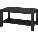 TAVOLINO LEGNO 90X50XH45CM C/MENSOLA NERO ART.685012