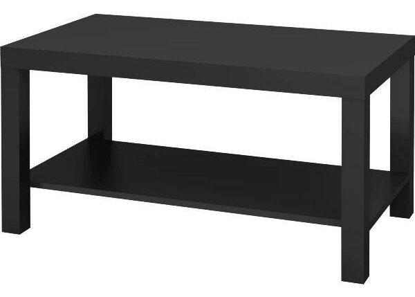TAVOLINO LEGNO 90X50XH45CM C/MENSOLA NERO ART.685012