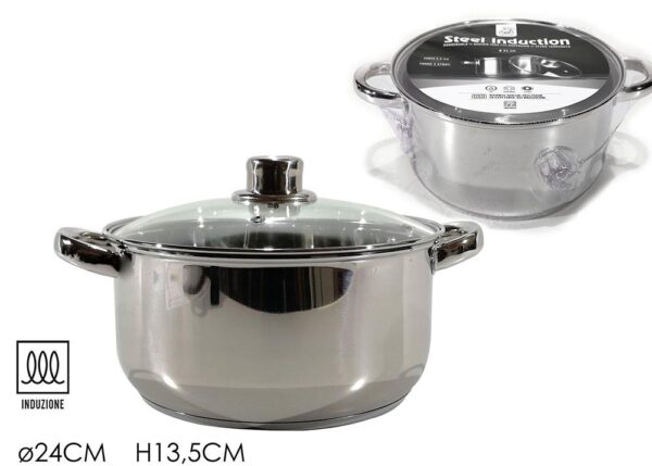 CASSERUOLA "STEEL INDUCTION" 24CM C/COP. ART.727014