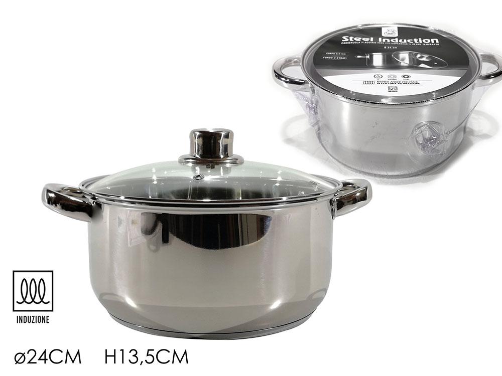CASSERUOLA "STEEL INDUCTION" 24CM C/COP. ART.727014 CASSERUOLA "STEEL INDUCTION" 24CM C/COP. ART.727014