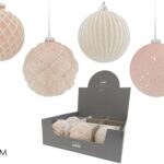 PALLA DI NATALE VETRO 80MM ROSA 4ASS DISP ART.424432