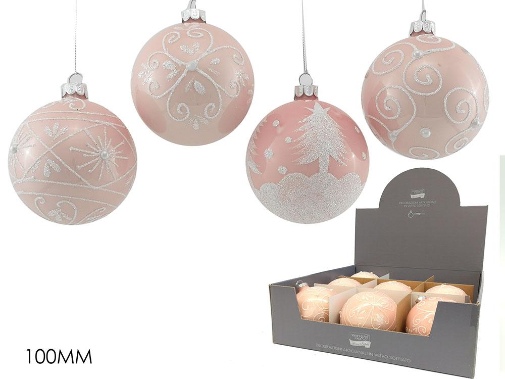 PALLA DI NATALE VETRO 100MM ROSA 4ASS DISP ART.424460 PALLA DI NATALE VETRO 100MM ROSA 4ASS DISP ART.424460