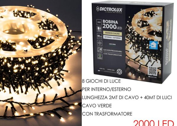 MINILUCCIOLE 2000 LED BIANCO CALDO X EST.C/BOB ART.450532