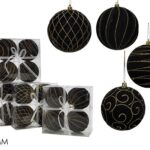 SET 4 PALLE 80MM VELLUTO NERO/ORO 4 ASS. ART.435926A