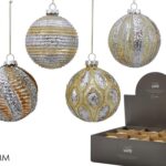 PALLA VETRO 100MM ORO ANTIC. 4 ASS DISP ART.403948