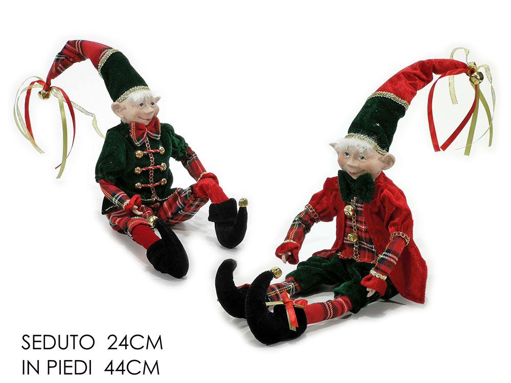 ELFO SEDUTO 24CM SCOZZESE 2ASS ART.433416 ELFO SEDUTO 24CM SCOZZESE 2ASS ART.433416