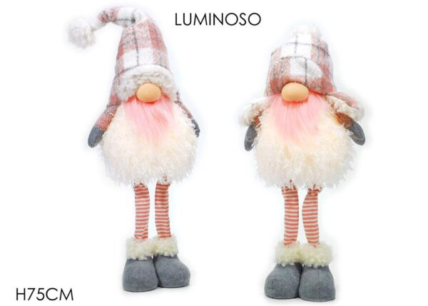 GNOMO BIANCO C/ROSA H75CM B/O LU 2ASS ART.419872