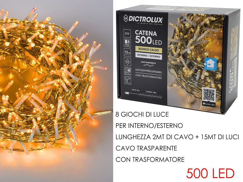MINILUCCIOLE 500 LED B.CALDO X EST CAVO TRASP. PROG ART.451072 MINILUCCIOLE 500 LED B.CALDO X EST CAVO TRASP. PROG ART.451072