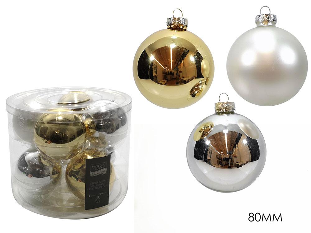 PALLE DI NATALE SET 6 80MM IUTA C/ORO 3ASS ART.480664 PALLE DI NATALE SET 6 80MM IUTA C/ORO 3ASS ART.480664