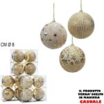 PALLE DI NATALE SET 4 100MM IUTA C/ORO 3ASS ART.350321