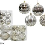 PALLE DI NATALE SET 4 100MM SILVER MIX 4ASS. ART.435529