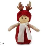 BIMBA "RENNA" C/PELLICCIA 33CM ROSSA ART.410485