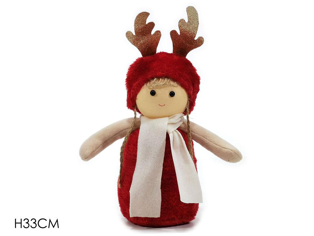 BIMBA "RENNA" C/PELLICCIA 33CM ROSSA ART.410485 BIMBA "RENNA" C/PELLICCIA 33CM ROSSA ART.410485