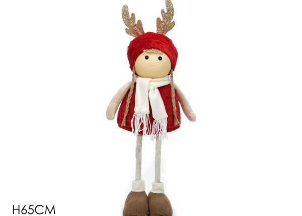 BIMBA EST. "RENNA" C/PELL. 65CM ROSSA ART.410487
