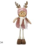 BIMBA "RENNA" C/PELLICCIA 53CM ROSA ART.410498