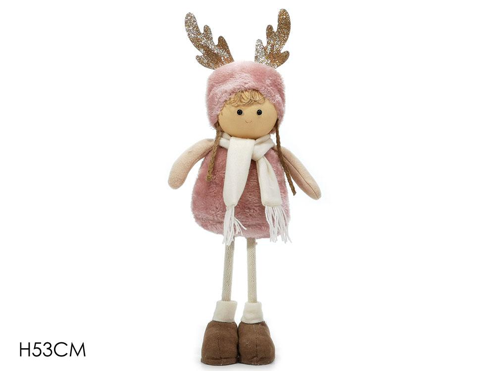 BIMBA "RENNA" C/PELLICCIA 53CM ROSA ART.410498 BIMBA "RENNA" C/PELLICCIA 53CM ROSA ART.410498