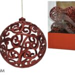 PALLA DI NATALE 150MM C/GLITTER ROSSO DISPLAY ART.435613