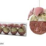PALLE DI NATALE SET 4 100MM "GIULLARE" ROSA ART.303140